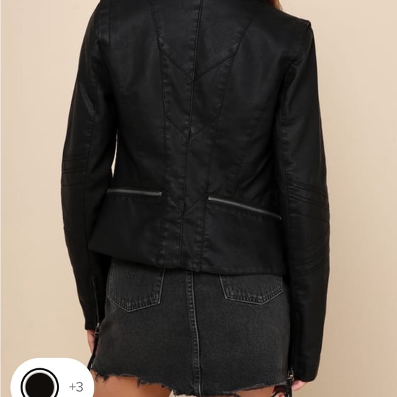 Black vegan leather jacket - Picture 2 of 9